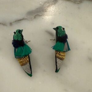 Mignonne Gavigan Green and Gold Bird Earrings